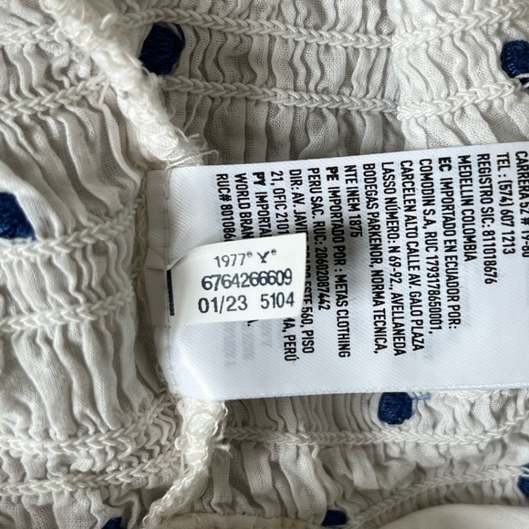 American Eagle Cropped Short Sleeve Front Tie Shirt Polkadot Size Small - Picture 11 of 13